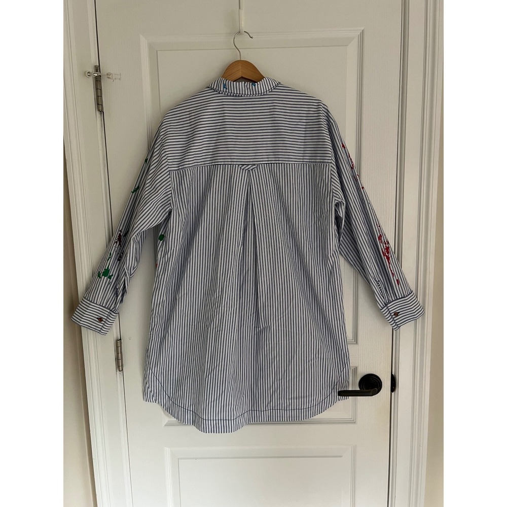 Anthropologie Pilcro Paint Splatter Shirt Dress Striped Artistic Preppy Boho NWT - Picture 6 of 16